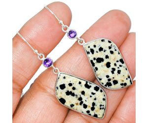 Dalmatian and Amethyst Earrings SDE85647 E-1002, 15x29 mm