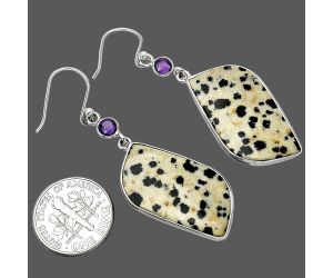 Dalmatian and Amethyst Earrings SDE85647 E-1002, 15x29 mm