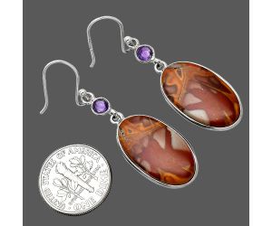 Noreena Jasper and Amethyst Earrings SDE85648 E-1002, 12x22 mm
