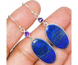 Lapis Lazuli and Amethyst Earrings SDE85649 E-1002, 14x23 mm