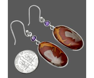 Noreena Jasper and Amethyst Earrings SDE85657 E-1002, 13x24 mm