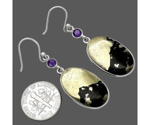 Apache Gold Healer's Gold and Amethyst Earrings SDE85659 E-1002, 14x23 mm