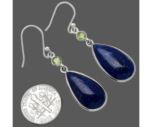 Lapis Lazuli and Peridot Earrings SDE85666 E-1002, 11x21 mm