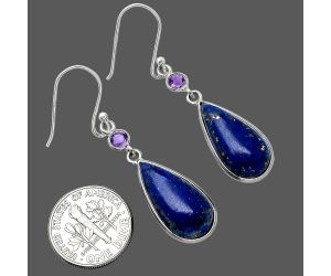 Lapis Lazuli and Amethyst Earrings SDE85667 E-1002, 10x20 mm