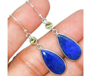 Lapis Lazuli and Peridot Earrings SDE85668 E-1002, 10x20 mm