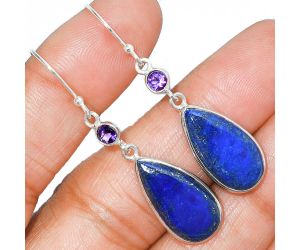 Lapis Lazuli and Amethyst Earrings SDE85669 E-1002, 11x20 mm