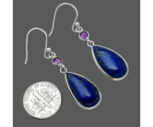 Lapis Lazuli and Amethyst Earrings SDE85669 E-1002, 11x20 mm