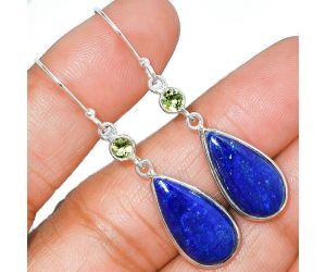 Lapis Lazuli and Peridot Earrings SDE85673 E-1002, 10x20 mm