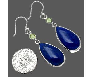 Lapis Lazuli and Peridot Earrings SDE85674 E-1002, 11x21 mm
