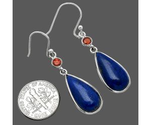 Lapis Lazuli and Garnet Earrings SDE85690 E-1002, 10x20 mm