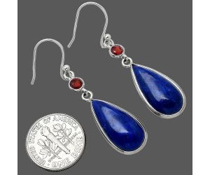 Lapis Lazuli and Garnet Earrings SDE85691 E-1002, 10x20 mm