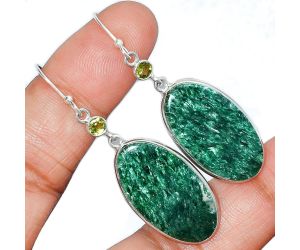 Green Aventurine and Peridot Earrings SDE85710 E-1002, 15x27 mm