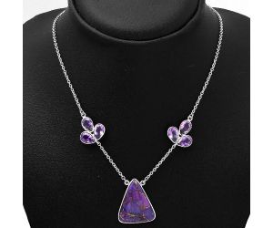Copper Purple Turquoise and Amethyst Necklace SDN1247 N-1002, 20x25 mm