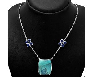 Natural Shattuckite - USA and Lapis Necklace SDN1252 N-1001, 23x27 mm