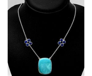 Natural Shattuckite - USA and Lapis Necklace SDN1259 N-1001, 23x29 mm