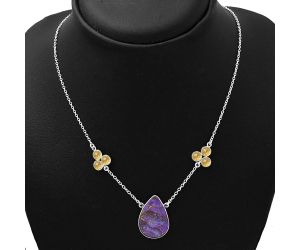 Copper Purple Turquoise & Citrine Necklace SDN1337 N-1002, 16x23 mm