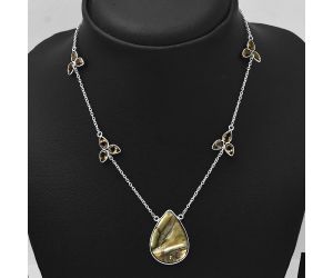 Copper Abalone Shell and Smoky Quartz Necklace SDN1661 N-1004, 19x26 mm