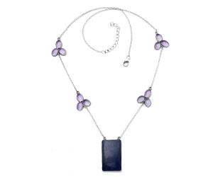 Lapis Lazuli and Amethyst Necklace SDN1671 N-1004, 16x26 mm