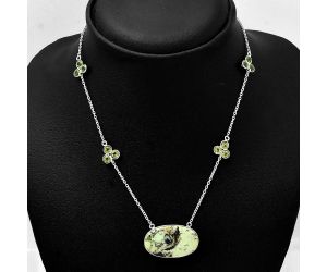 Lemon Chrysoprase and Peridot Necklace SDN1679 N-1004, 16x28 mm