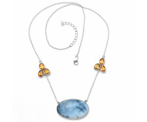 Owyhee Opal and Citrine Necklace SDN1686 N-1002, 21x34 mm