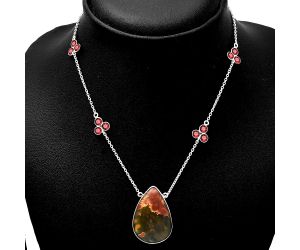 Cherry Creek and Garnet Necklace SDN1710 N-1004, 20x29 mm