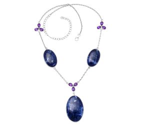 Sodalite and Amethyst Necklace SDN1786 N-1021, 22x34 mm
