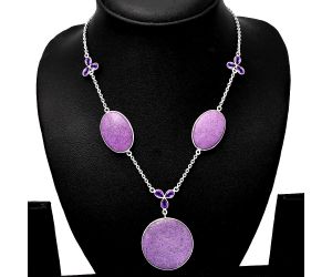 Purpurite and Amethyst Necklace SDN1788 N-1021, 31x31 mm