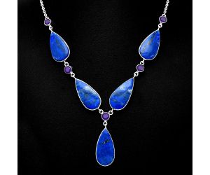 Lapis Lazuli and Amethyst Necklace SDN1847 N-1022, 12x25 mm