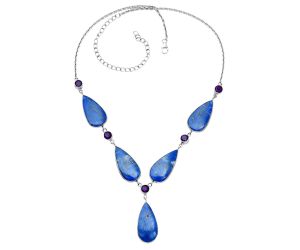 Lapis Lazuli and Amethyst Necklace SDN1847 N-1022, 12x25 mm