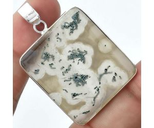 Natural Horse Canyon Moss Agate Pendant SDP100177 P-1001, 28x32 mm