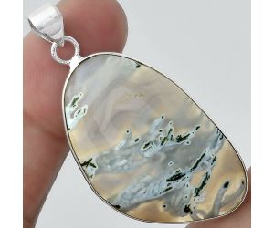 Natural Horse Canyon Moss Agate Pendant SDP100180 P-1001, 21x34 mm