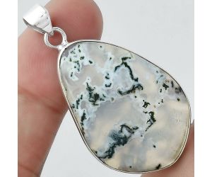 Natural Horse Canyon Moss Agate Pendant SDP100185 P-1001, 22x32 mm