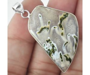 Natural Horse Canyon Moss Agate Pendant SDP100560 P-1001, 24x37 mm