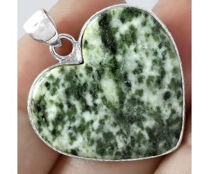 Valentine Gift Heart Natural Dioptase Pendant SDP101140 P-1043, 24x27 mm