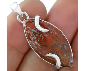 Natural Red Moss Agate Pendant SDP101649 P-1560, 14x19 mm