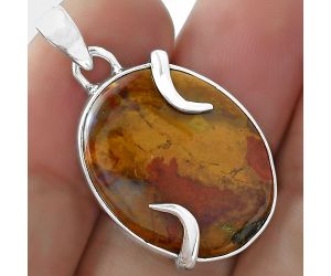 Natural Red Moss Agate Pendant SDP101668 P-1560, 18x22 mm