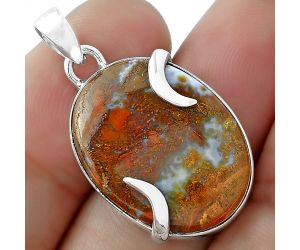 Natural Red Moss Agate Pendant SDP101675 P-1560, 17x23 mm