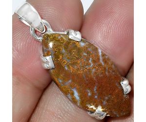Natural Red Moss Agate Pendant SDP101712 P-1332, 14x28 mm