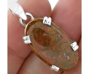 Natural Red Moss Agate Pendant SDP101740 P-1332, 14x24 mm