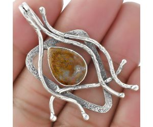 Natural Red Moss Agate Pendant SDP101751 P-1321, 11x15 mm