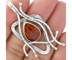 Natural Red Moss Agate Pendant SDP101783 P-1321, 10x14 mm