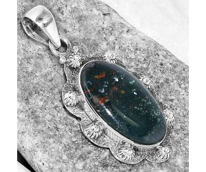 Natural Blood Stone - India Pendant SDP101843 P-1427, 13x22 mm