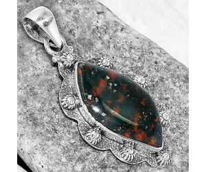Natural Blood Stone - India Pendant SDP101844 P-1427, 13x24 mm