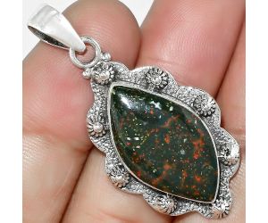 Natural Blood Stone - India Pendant SDP101846 P-1427, 13x24 mm