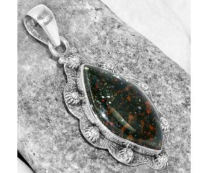 Natural Blood Stone - India Pendant SDP101846 P-1427, 13x24 mm