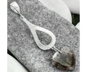 Valentine Gift Heart Amethyst Sage Agate - Nevada Pendant SDP101859 P-1595, 16x17 mm