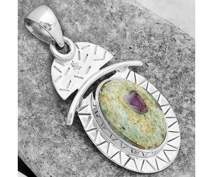 Natural Ruby In Fuchsite Pendant SDP101904 P-1191, 11x16 mm