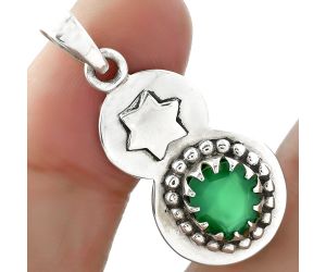 Star - Natural Faceted Green Onyx Pendant SDP101983 P-1404, 8x9 mm