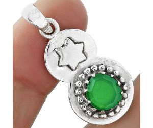 Star - Natural Faceted Green Onyx Pendant SDP101984 P-1404, 8x9 mm