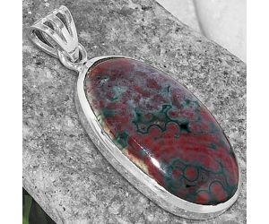 Natural Blood Stone - India Pendant SDP102316 P-1002, 17x29 mm